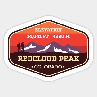 Redcloud Peak Colorado - 14ers Mountain Climbing Badge Sticker